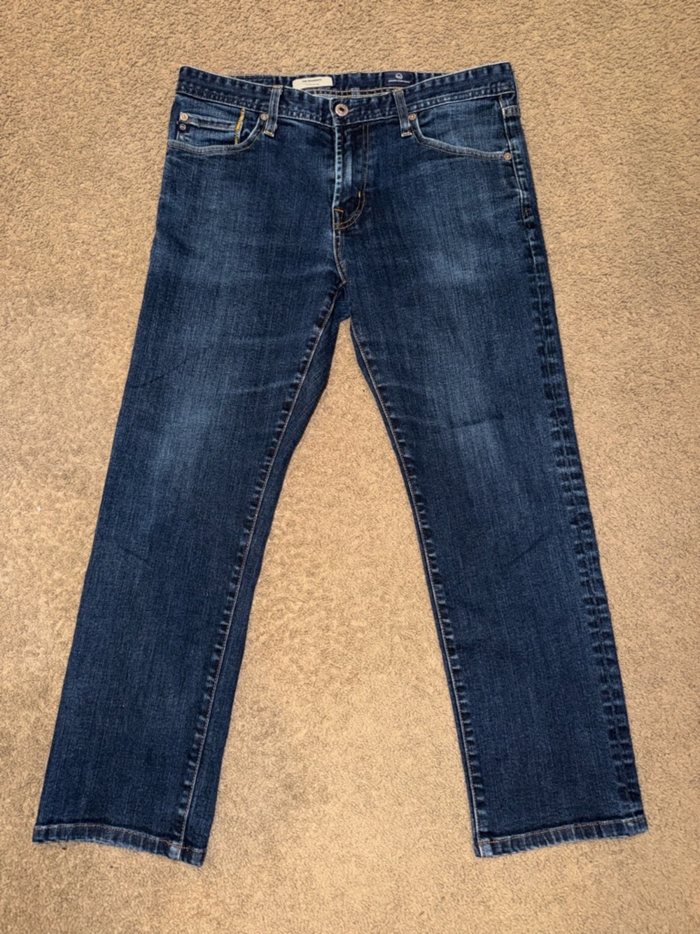 AG Adriano Goldschmied Men’s Indigo Straight-Leg Jeans
